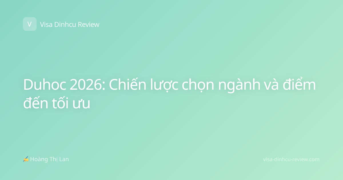 Duhoc 2026: Chiến lược chọn ngành và điểm đến tối ưu