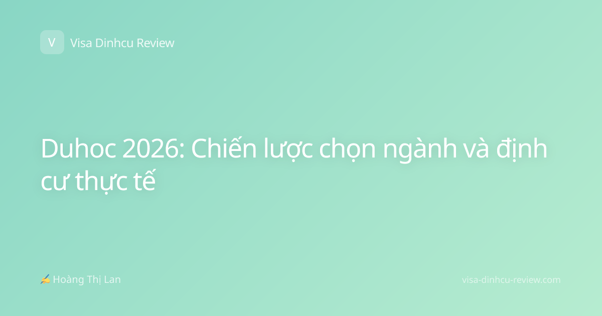 Duhoc 2026: Chiến lược chọn ngành và định cư thực tế