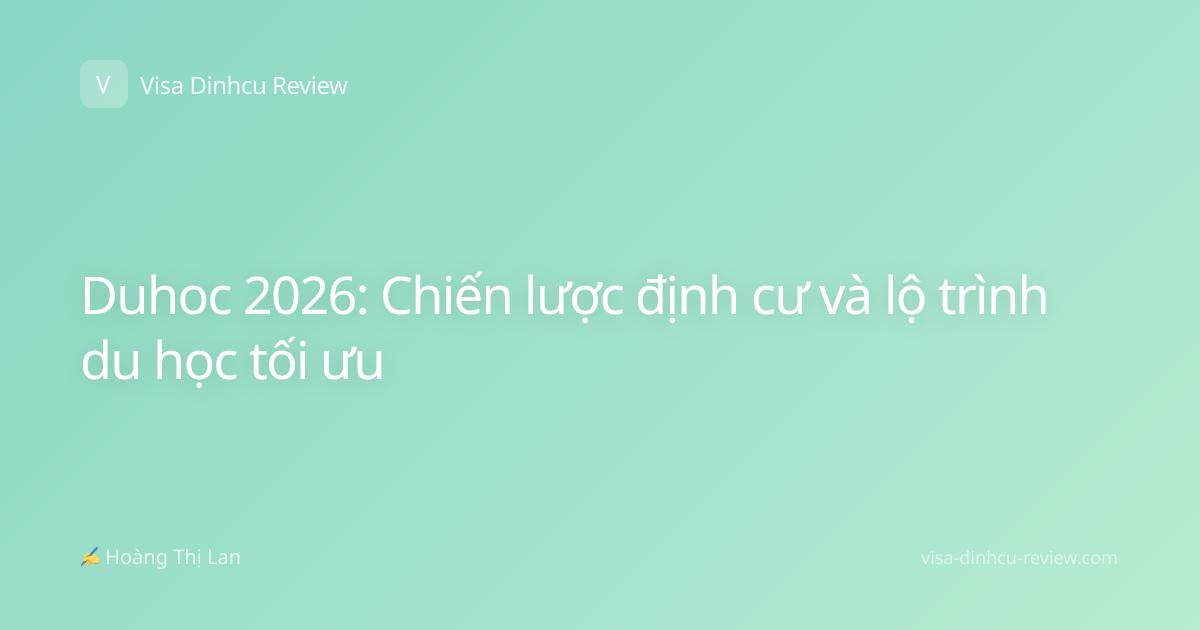 Duhoc 2026: Chiến lược định cư và lộ trình du học tối ưu