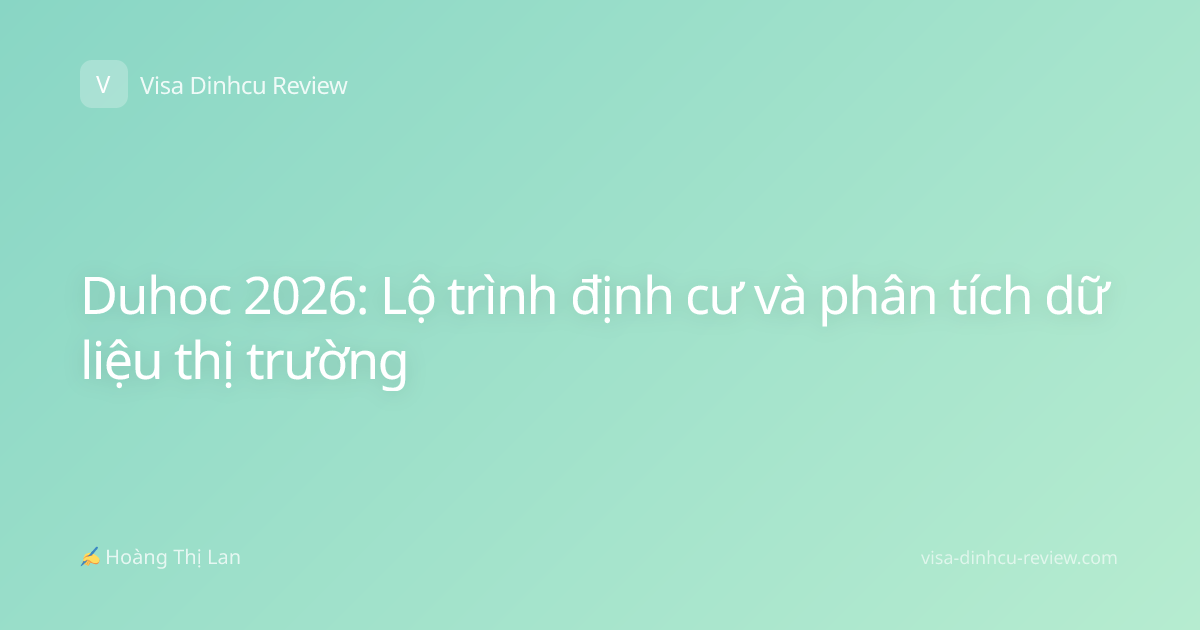Duhoc 2026: Lộ trình định cư và phân tích dữ liệu thị trường